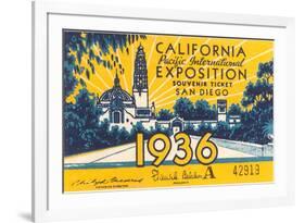 Souvenir Ticket, California Exposition, San Diego-null-Framed Premium Giclee Print