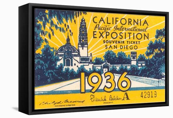 Souvenir Ticket, California Exposition, San Diego-null-Framed Stretched Canvas
