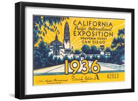 Souvenir Ticket, California Exposition, San Diego-null-Framed Art Print