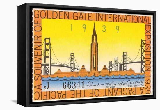 Souvenir Ticket, International Exposition, San Francisco, California-null-Framed Stretched Canvas