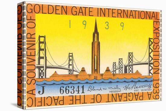 Souvenir Ticket, International Exposition, San Francisco, California-null-Stretched Canvas