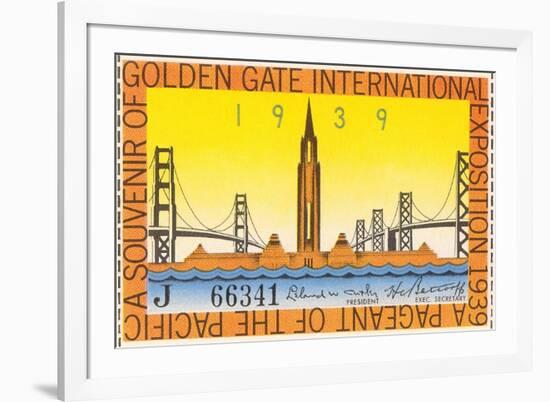 Souvenir Ticket, International Exposition, San Francisco, California-null-Framed Premium Giclee Print