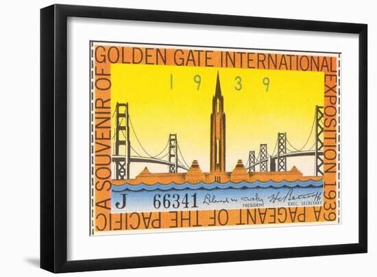 Souvenir Ticket, International Exposition, San Francisco, California-null-Framed Art Print