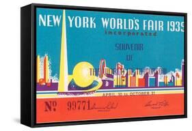 Souvenir Ticket to New York World's Fair, 1939-null-Framed Stretched Canvas