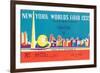 Souvenir Ticket to New York World's Fair, 1939-null-Framed Art Print