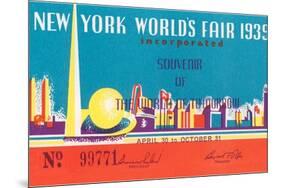 Souvenir Ticket to New York World's Fair, 1939-null-Mounted Premium Giclee Print