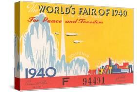 Souvenir Ticket to New York World's Fair, 1940-null-Stretched Canvas