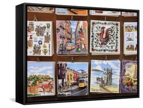 Souvenir Tiles in Shop Display, Lisbon, Portugal, Europe-Vincenzo Lombardo-Framed Stretched Canvas