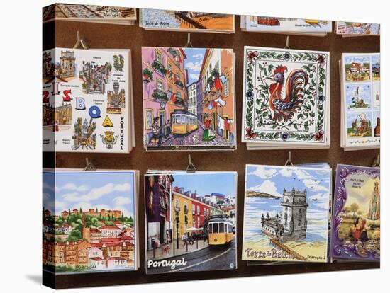 Souvenir Tiles in Shop Display, Lisbon, Portugal, Europe-Vincenzo Lombardo-Stretched Canvas