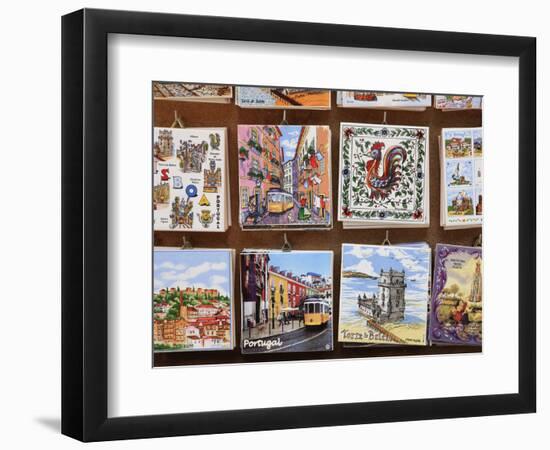 Souvenir Tiles in Shop Display, Lisbon, Portugal, Europe-Vincenzo Lombardo-Framed Photographic Print