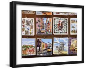 Souvenir Tiles in Shop Display, Lisbon, Portugal, Europe-Vincenzo Lombardo-Framed Photographic Print