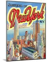 Souvenir Vintage Postcard of New York-null-Mounted Art Print