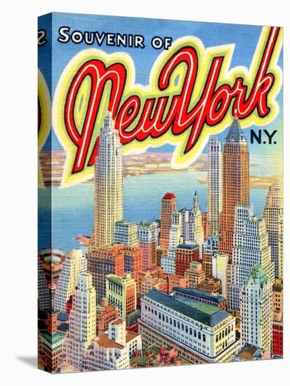 Souvenir Vintage Postcard of New York-null-Stretched Canvas