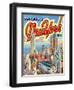 Souvenir Vintage Postcard of New York-null-Framed Art Print