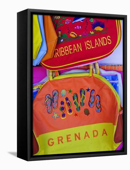 Souvenirs at Grand Anse Craft and Spice Market, Grenada, Windward Islands, Caribbean-Michael DeFreitas-Framed Stretched Canvas