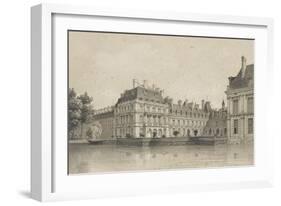 Souvenirs de Fontainebleau : Cour de la Fontaine, vue prise de l'avenue de Maintenon vers 1860-Philippe Benoist-Framed Giclee Print