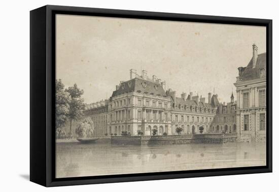 Souvenirs de Fontainebleau : Cour de la Fontaine, vue prise de l'avenue de Maintenon vers 1860-Philippe Benoist-Framed Stretched Canvas