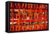 Souvenirs of the Endless Red Gates of Kyoto's Fushimi Inari Shrine, Kyoto, Japan, Asia-Michael Runkel-Framed Stretched Canvas