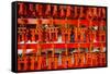 Souvenirs of the Endless Red Gates of Kyoto's Fushimi Inari Shrine, Kyoto, Japan, Asia-Michael Runkel-Framed Stretched Canvas