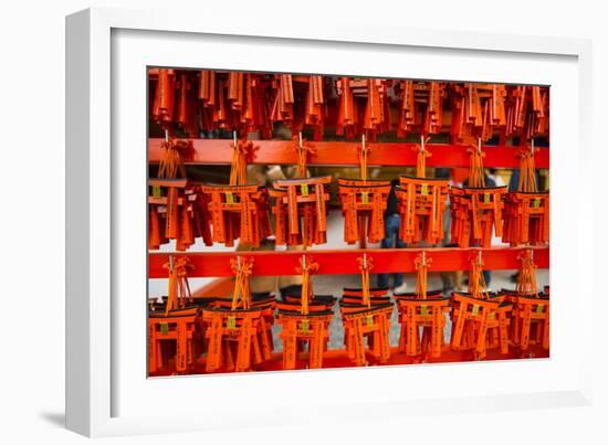 Souvenirs of the Endless Red Gates of Kyoto's Fushimi Inari Shrine, Kyoto, Japan, Asia-Michael Runkel-Framed Photographic Print