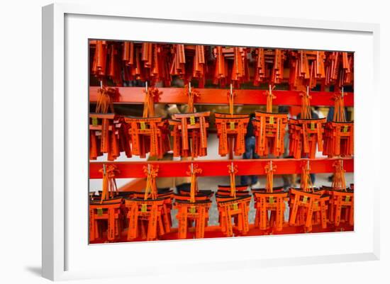 Souvenirs of the Endless Red Gates of Kyoto's Fushimi Inari Shrine, Kyoto, Japan, Asia-Michael Runkel-Framed Photographic Print