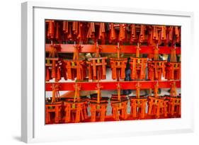 Souvenirs of the Endless Red Gates of Kyoto's Fushimi Inari Shrine, Kyoto, Japan, Asia-Michael Runkel-Framed Photographic Print