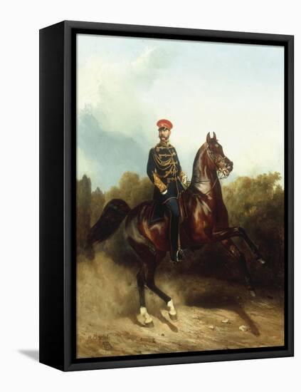 Sovereign Emperor Alexander II Alexandrovich in the Uniform of the Life Guard Hussar Regiment, 1873-Nikolai Egorevich Sverchkov-Framed Stretched Canvas