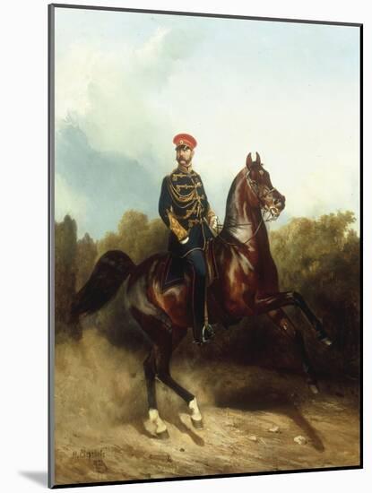 Sovereign Emperor Alexander II Alexandrovich in the Uniform of the Life Guard Hussar Regiment, 1873-Nikolai Egorevich Sverchkov-Mounted Giclee Print