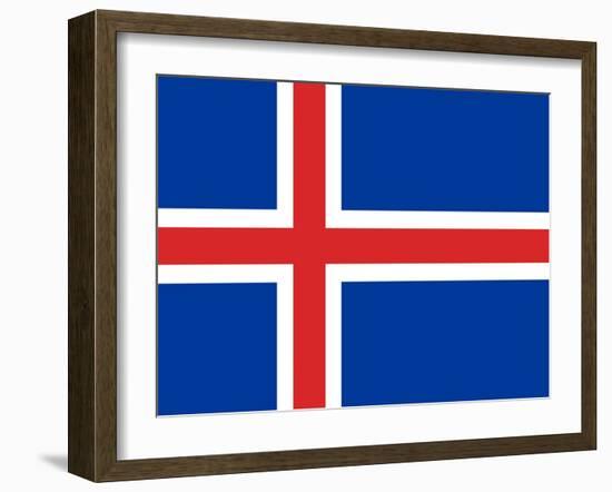 Sovereign State Flag Of Country Of Iceland In Official Colors-Speedfighter-Framed Art Print