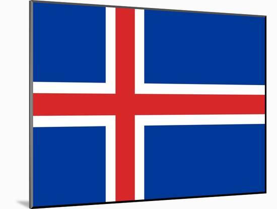 Sovereign State Flag Of Country Of Iceland In Official Colors-Speedfighter-Mounted Art Print