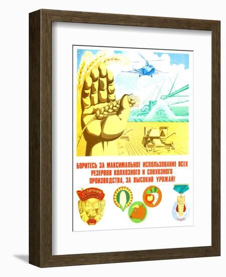 Soviet Agricultural Poster-null-Framed Giclee Print