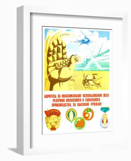 Soviet Agricultural Poster-null-Framed Giclee Print