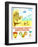 Soviet Agricultural Poster-null-Framed Premium Giclee Print