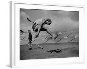 Soviet Athlete Alexandra Chundina Practicing for the Russian Olympics-Lisa Larsen-Framed Premium Photographic Print