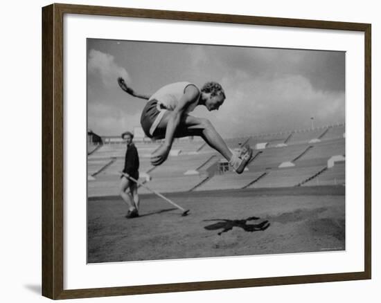 Soviet Athlete Alexandra Chundina Practicing for the Russian Olympics-Lisa Larsen-Framed Premium Photographic Print