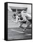 Soviet Athletes Boris Tokarev and Vladimir Suharev Practicing for the Russian Olympics-Lisa Larsen-Framed Stretched Canvas