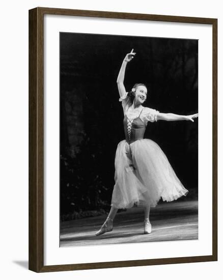 Soviet Ballerina Galina Ulanova Dancing in Title Role of Ballet "Giselle" at the Bolshoi Theater-Howard Sochurek-Framed Premium Photographic Print
