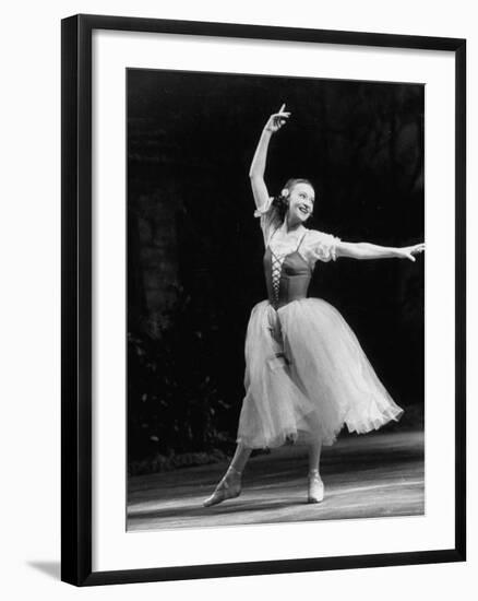 Soviet Ballerina Galina Ulanova Dancing in Title Role of Ballet "Giselle" at the Bolshoi Theater-Howard Sochurek-Framed Premium Photographic Print