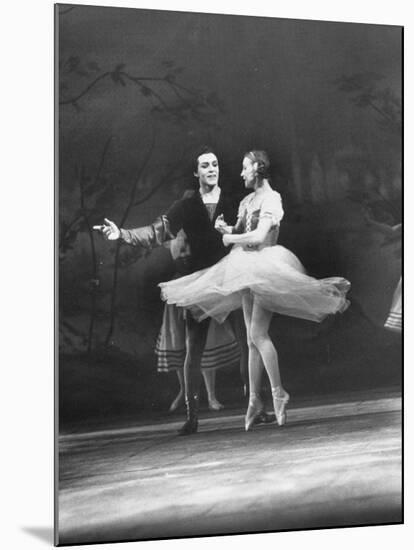 Soviet Ballerina Galina Ulanova Dancing in Title Role of Ballet "Giselle" at the Bolshoi Theater-null-Mounted Premium Photographic Print