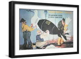 Soviet Cartoon Depicting the Usa Disguising its Nuclear Threat as the Dove of Peace-null-Framed Giclee Print