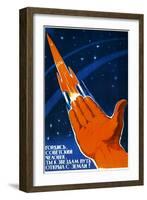 Soviet Citizens Be Proud; the Road to Discovery Is Open-null-Framed Art Print