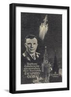 Soviet Cosmonaut Yuri Gagarin, 1961-null-Framed Giclee Print