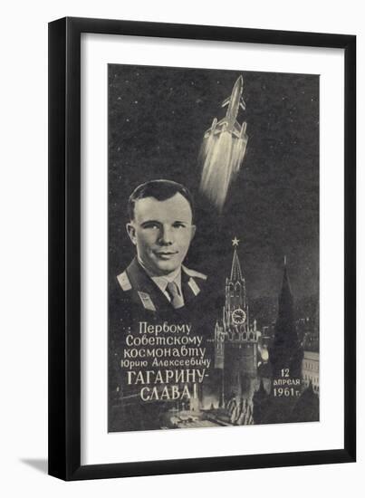 Soviet Cosmonaut Yuri Gagarin, 1961-null-Framed Giclee Print