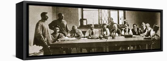 Soviet experts appraising the confiscated Russian crown jewels, c1917-c1918(?)-Unknown-Framed Stretched Canvas