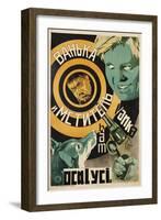 Soviet Film Poster Showing Man with Gun and Dog-null-Framed Giclee Print