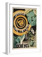 Soviet Film Poster Showing Man with Gun and Dog-null-Framed Giclee Print