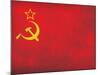 Soviet Flag Distressed Art Print Poster-null-Mounted Poster