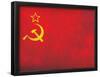 Soviet Flag Distressed Art Print Poster-null-Framed Poster