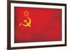 Soviet Flag Distressed-null-Framed Art Print