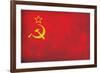 Soviet Flag Distressed-null-Framed Art Print